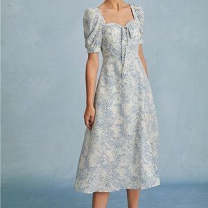 Size M blue/white Rihoas dress: like new